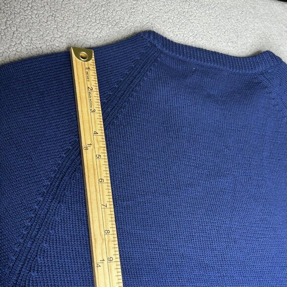 Hillflint Sweater Mens L Navy Merino Wool Collegiate V Letter Virginia State - Picture 12 of 13